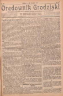 Orędownik Grodziski: niezależne pismo dla rodzin polskich powiatu grodziskiego i nowotomyskiego : organ centralny dla miast: Grodziska, Opalenicy, Buku, Nowego Tomyśla, Zbaszynia i Lw&oacute;wka 1924.11.15 R.6 Nr91