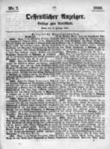 Oeffentlicher Anzeiger. Beilage zum Amtsblatt. Nr.7. 1885