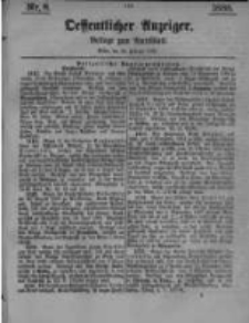 Oeffentlicher Anzeiger. Beilage zum Amtsblatt. Nr.8. 1885