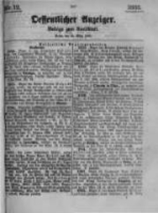 Oeffentlicher Anzeiger. Beilage zum Amtsblatt. Nr.12. 1885