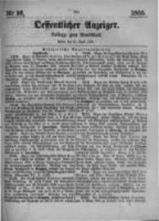 Oeffentlicher Anzeiger. Beilage zum Amtsblatt. Nr.16. 1885