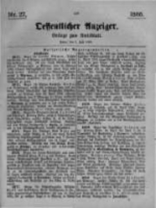 Oeffentlicher Anzeiger. Beilage zum Amtsblatt. Nr.27. 1885