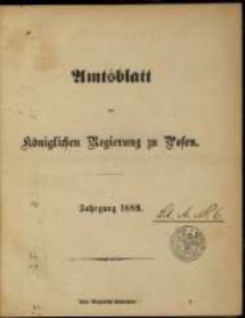 Amtsblatt der K&ouml;niglichen Regierung zu Posen. 1889.01.01 Nro.1