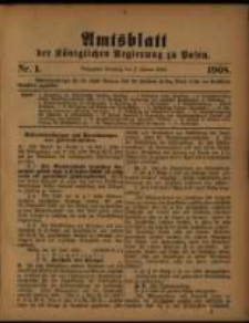 Amtsblatt der Königlichen Regierung zu Posen. 1908.01.07 Nro.1