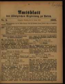 Amtsblatt der K&ouml;niglichen Regierung zu Posen. 1908.01.21 Nro.3