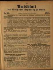 Amtsblatt der K&ouml;niglichen Regierung zu Posen. 1908.03.24 Nro.12