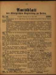 Amtsblatt der K&ouml;niglichen Regierung zu Posen. 1908.04.21 Nro.16