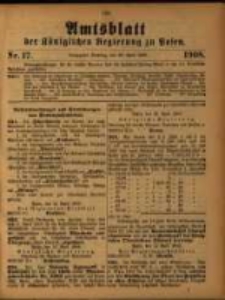 Amtsblatt der K&ouml;niglichen Regierung zu Posen. 1908.04.28 Nro.17