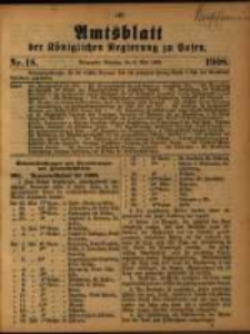Amtsblatt der K&ouml;niglichen Regierung zu Posen. 1908.05.05 Nro.18