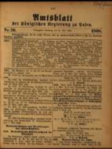Amtsblatt der K&ouml;niglichen Regierung zu Posen. 1908.05.19 Nro.20