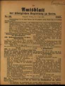 Amtsblatt der K&ouml;niglichen Regierung zu Posen. 1908.06.09 Nro.23