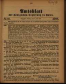 Amtsblatt der Königlichen Regierung zu Posen. 1908.07.07 Nro.27