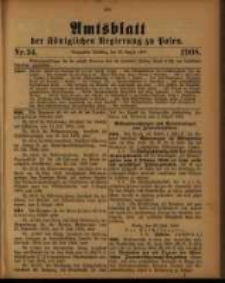 Amtsblatt der K&ouml;niglichen Regierung zu Posen. 1908.08.25 Nro.34