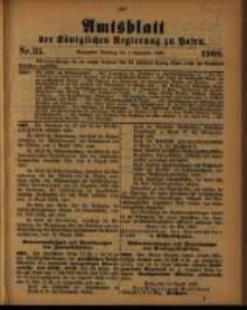Amtsblatt der K&ouml;niglichen Regierung zu Posen. 1908.09.01 Nro.35
