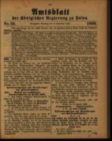Amtsblatt der K&ouml;niglichen Regierung zu Posen. 1908.09.08 Nro.36