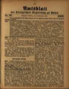 Amtsblatt der K&ouml;niglichen Regierung zu Posen. 1908.09.29 Nro.39