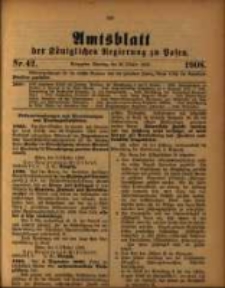 Amtsblatt der Königlichen Regierung zu Posen. 1908.10.20 Nro.42