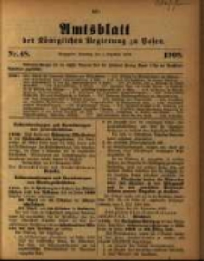 Amtsblatt der K&ouml;niglichen Regierung zu Posen. 1908.12.01 Nro.48