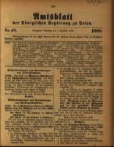 Amtsblatt der Königlichen Regierung zu Posen. 1908.12.01 Nro.48