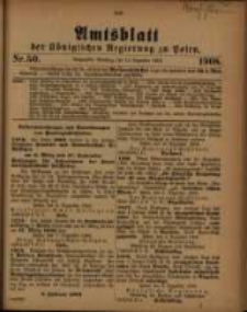 Amtsblatt der K&ouml;niglichen Regierung zu Posen. 1908.12.15 Nro.50