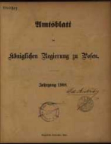 Chronologisches Sachregister zum Amtsblatt der K&ouml;niglichen Regierung zu Posen f&uuml;r 1908
