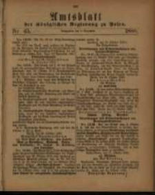 Amtsblatt der K&ouml;niglichen Regierung zu Posen. 1880.11.09 Nro.45