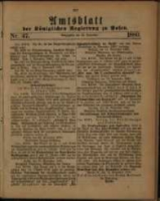 Amtsblatt der K&ouml;niglichen Regierung zu Posen. 1880.11.23 Nro.47