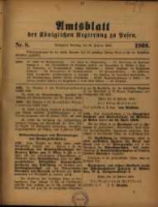 Amtsblatt der K&ouml;niglichen Regierung zu Posen. 1909.02.23 Nro.8