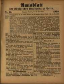 Amtsblatt der K&ouml;niglichen Regierung zu Posen. 1909.04.20 Nro.16