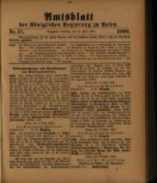 Amtsblatt der K&ouml;niglichen Regierung zu Posen. 1909.04.27 Nro.17