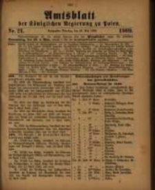 Amtsblatt der K&ouml;niglichen Regierung zu Posen. 1909.05.25 Nro.21