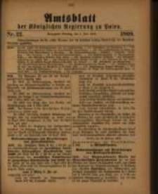 Amtsblatt der K&ouml;niglichen Regierung zu Posen. 1909.06.01 Nro.22