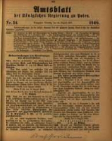 Amtsblatt der K&ouml;niglichen Regierung zu Posen. 1909.08.24 Nro.34