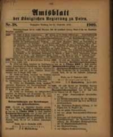 Amtsblatt der Königlichen Regierung zu Posen. 1909.09.21 Nro.38