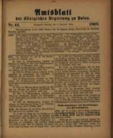 Amtsblatt der K&ouml;niglichen Regierung zu Posen. 1909.11.02 Nro.44
