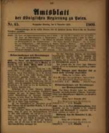 Amtsblatt der K&ouml;niglichen Regierung zu Posen. 1909.11.09 Nro.45