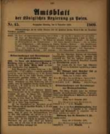 Amtsblatt der Königlichen Regierung zu Posen. 1909.11.09 Nro.45