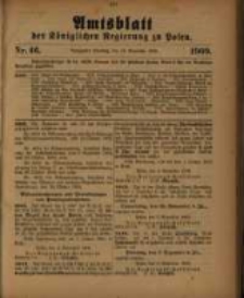 Amtsblatt der K&ouml;niglichen Regierung zu Posen. 1909.11.16 Nro.46