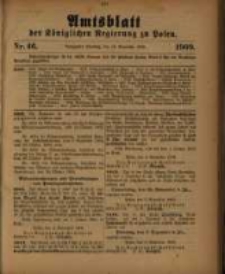 Amtsblatt der Königlichen Regierung zu Posen. 1909.11.16 Nro.46