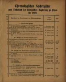 Chronologisches Sachregister zum Amtsblatt der K&ouml;niglichen Regierung zu Posen f&uuml;r 1909