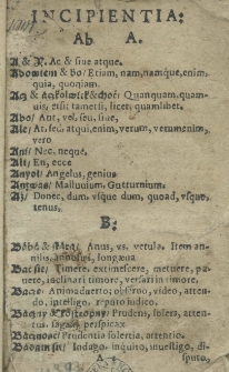 Synonyma latina ex variis authoribus collata