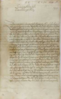 List Bernarda Maciejowskiego biskupa krakowskiego do kr&oacute;la Zygmunta III, Krak&oacute;w 12.06.1601
