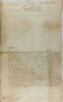 List Stanisława Cikowskiego podkomorzego krakowskiego do kr&oacute;la Zygmunta III, Krak&oacute;w 04.07.1601