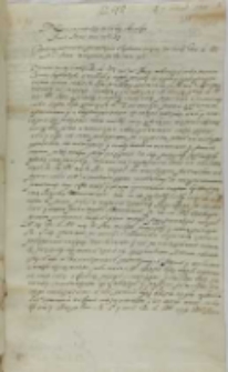 List Czarnkowskiego kasztelana kaliskiego do króla Zygmunta III, Połajów 07.02.1602
