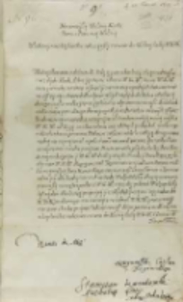 List Stanisława Karnkowskiego arcybiskupa gnieźnieńskiego do kr&oacute;la Zygmunta III, Łowicz 24.02.1602
