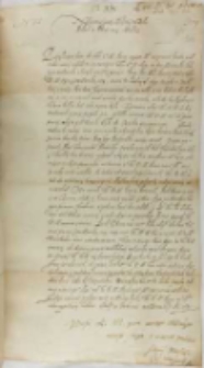 List Stanisława Warszyckiego kasztelana warszawskiego do krola Zygmunta III, Kobryń 20.12.1601