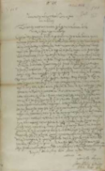 List Jana Firleia do króla Zygmunta III, Markuszów 13.06.1602