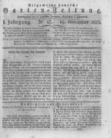 Allgemeine deutsche Garten-Zeitung. 1823.11.19 No.47