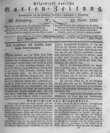 Allgemeine deutsche Garten-Zeitung. 1825.01.22 No.4