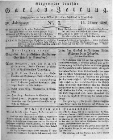 Allgemeine deutsche Garten-Zeitung. 1826.01.14 No.3